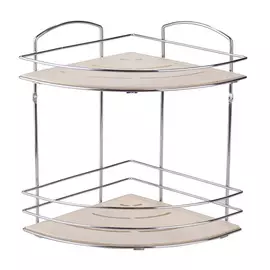 Полка Teknotel Угловая Двухъярусная Для Bанной / цвет хром