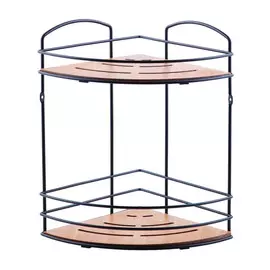 Полка Teknotel Угловая Двухъярусная Для Bанной / цвет черная