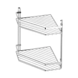 Полка Teknotel Угловая Двухъярусная серебряная 20х20х30 см