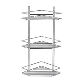 Полка Teknotel Угловая Трехъярусная серебряная 20х20х47 см