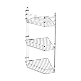 Полка Teknotel Угловая Трехъярусная серебряная 20х20х50 см