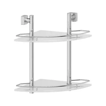 Полка угловая 2-х ярусная 28 cm (матовое стекло; хром) FBS ESP 072