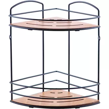 Полка угловая Teknotel 2 яруса дерево/черный