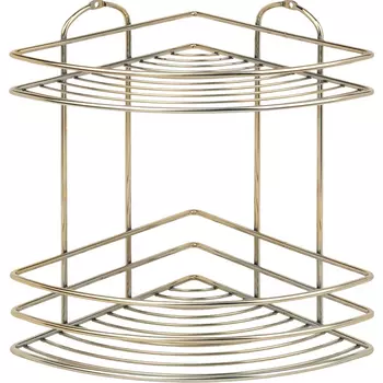 Полка угловая Teknotel 2 яруса золотистый 20x20x28 см