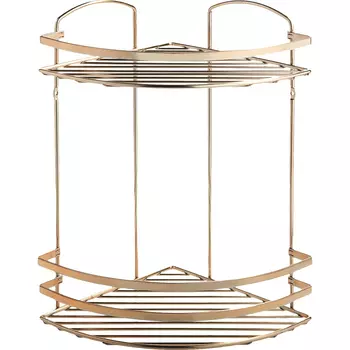 Полка угловая Teknotel 2 яруса золотистый 24x24x37 см