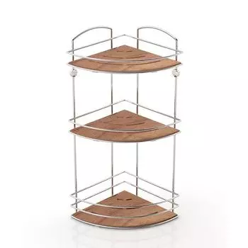 Полка угловая Teknotel 3 яруса 21x21x49 см хром