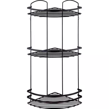 Полка угловая Teknotel 3 яруса черный матовый 24x24x62 см