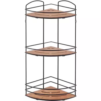 Полка угловая Teknotel 3 яруса дерево/черная