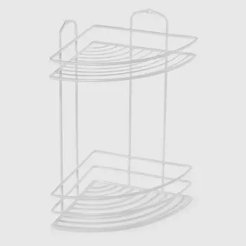 Полка в ванную угловая Teknotel 2 яруса белая