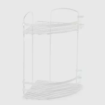 Полка в ванную угловая Teknotel 2 яруса 24x24x37 см белая