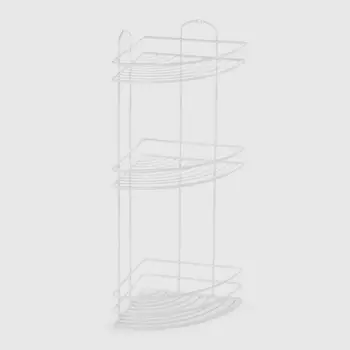 Полка в ванную угловая Teknotel 3 яруса белая