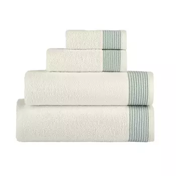 Полотенце Casa Lusso Colourfull махровое бело-голубое 100х150 см