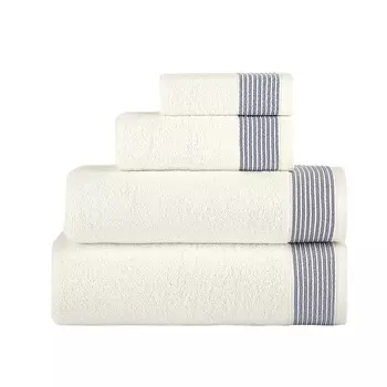 Полотенце Casa Lusso Colourfull махровое бело-синее 30х50 см