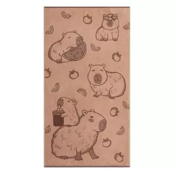 Полотенце Cleanelly Basic capibara бежевый 70х130 см