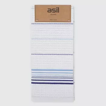 Полотенце кухонное Asil stripe вафля голубой 45х70 см