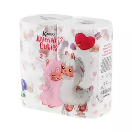 Полотенце кухонное World cart animal cuties 2 слоя 2 руллона