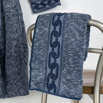 Полотенце махровое Ozdilek bold chain 90х150 см темно-синий