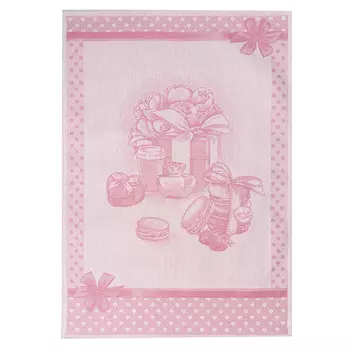 Полотенце жаккардовое пестротканное Лён Наш Подарки 50х70 см розовый