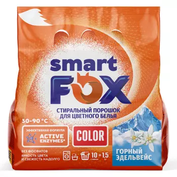 Порошок для стирки Smart Fox Горный эдельвейс 1,5 кг