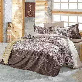 Постельный комплект Bahar satin евро holly v2 brown