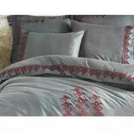 Постельный комплект Ecocotton hazal евро antracite 200x220