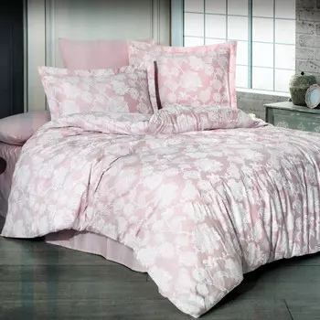 Постельный комплект Ecosse satin sofia powder евро