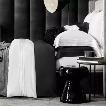 Комплект постельного белья Togas Эдем белая с черным отстр Двуспальный евро