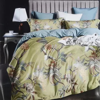 Постельный комплект Wonne Traum Elegance Animal planet mustard Двуспальный