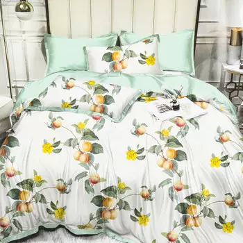 Постельный комплект Wonne Traum Elegance Apple garden pistach Полуторный