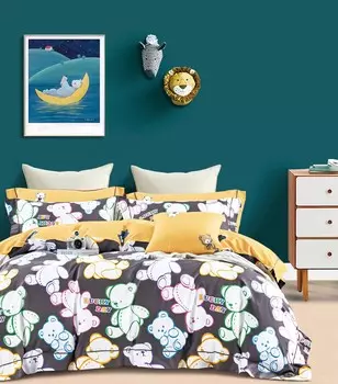 Постельный комплект Wonne Traum стандарт Lucky day black Полуторный