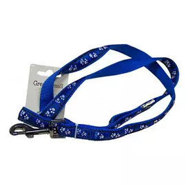 Поводок для собак GREAT&amp;SMALL С принтом лапки 25х750мм синий