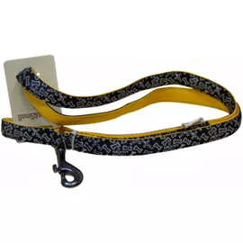 Поводок для собак GREAT&amp;SMALL С принтом косточки 10х1200мм Черный