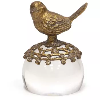 Пресс-папье Glasar с птичкой 7х7х10 см