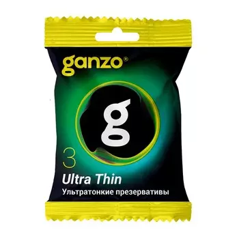 Презервативы Ganzo black Ultra thin 3 шт