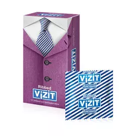 Презервативы VIZIT Ribbed Ребристые 12 шт