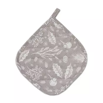 Прихватка Лён Наш Иней серая 20х20 см