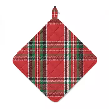 Прихватка Лён Наш Шотландская клетка красная 20х20 см