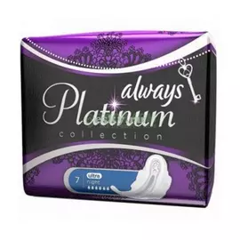 Женские гигиенические прокладки с крылышками Always Platinum Ночные, размер 4, 7шт
