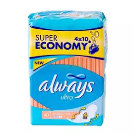 Прокладки Always Ультра Нормал Плюс Квадро 40 Шт.Гигиенические