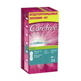 Прокладки Carefree Cotton Fresh 34 шт