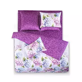 Простыня на резинке Estia Флер фиолетовая 180х200+25 см