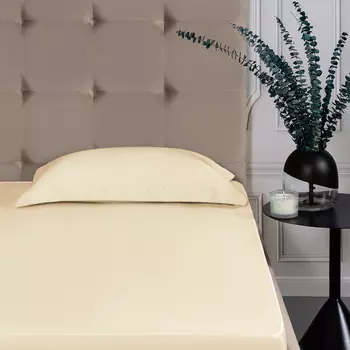 Простыня на резинке Estia Орнелла экрю 180х200+30 см