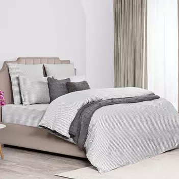 Простыня на резинке Medsleep Линдау светло-серый 160х200х25 см