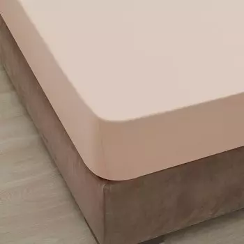 Простыня на резинке Ozdilek коричневый/бежевый 160x200+30 см