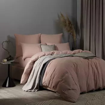 Простыня на резинке Sleepix Юко розовый 160х200+25 см