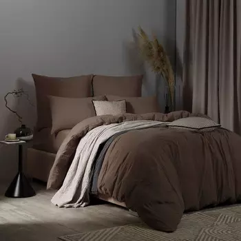 Простыня на резинке Sleepix Юко темно-коричневый 140х200+25 см