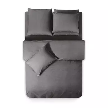 Простыня на резинке Sleepix Сакаи темно-серый 180х200х25 см