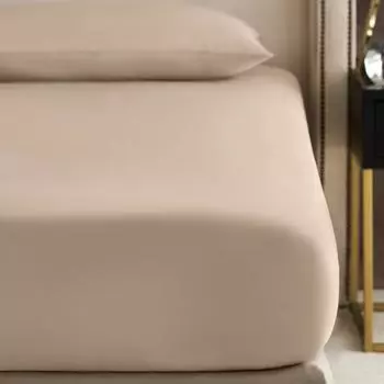 Простыня на резинке Togas Авари бежевая 200х200+30 см