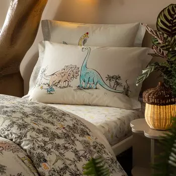 Простыня на резинке Togas Kids Динно бежево-зеленый 90x200+30 см