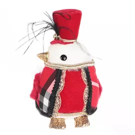 Птица декоративная красная James arts 16х9х17 см